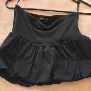 PrettyLittleThing Black Ruffled Crop Top